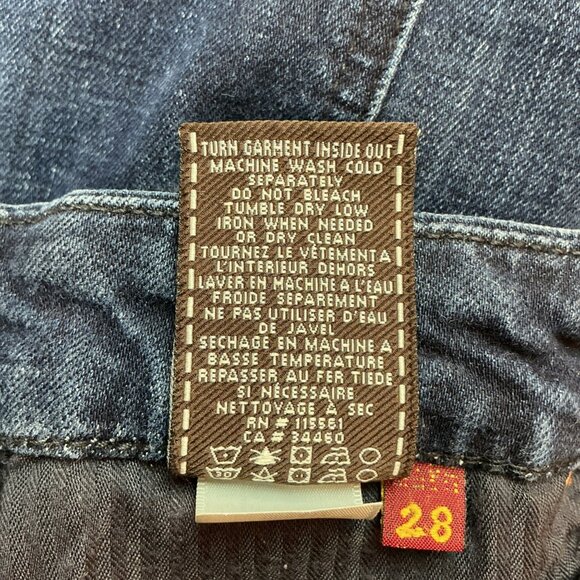 7 For All Mankind APocket Flare Dark Wash Jeans Womens Size 28 Denim Cotton Blen - Picture 12 of 12